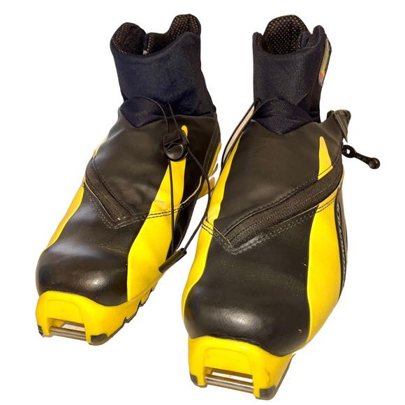 Salomon Race Classic Nordic Cross Country Ski Boots Black Yellow Mens US 6